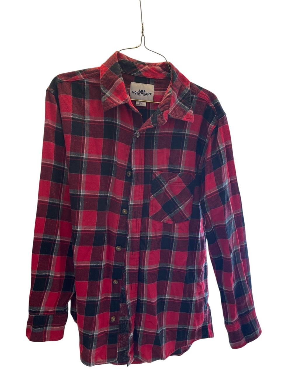 NORTHEAST OUTFITTERS Men’s Small Red Plaid Button Up Shirt Long Sleeve Outdoor